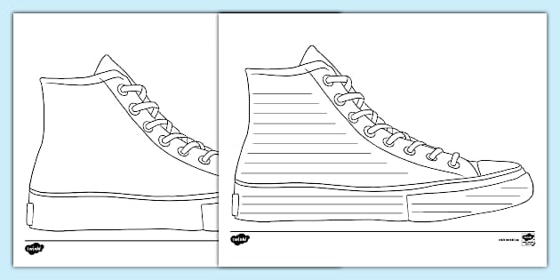 Shoe Writing Template teacher made Twinkl