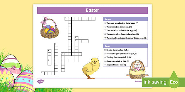 Children's Easter Crossword Puzzle