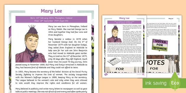 Mary Lee Fact File Teacher Made