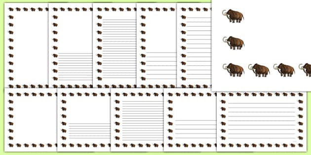 Wooly Mammoth Portrait Page Borders- Portrait Page Borders