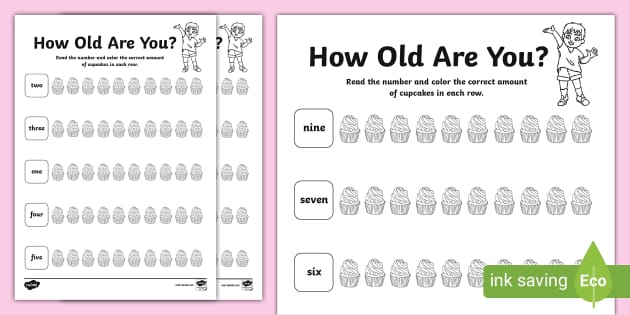 How old are you ? worksheet