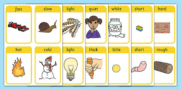Opposites Flashcards Free Printables