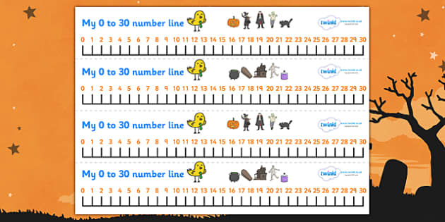 Free Number Line 0 30 Halloween Teacher Made