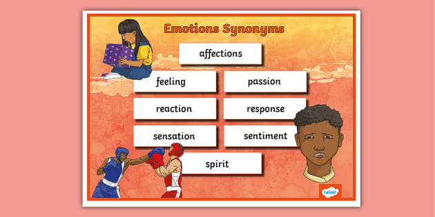 Emotions Synonyms Word Mat (Teacher-Made) - Twinkl