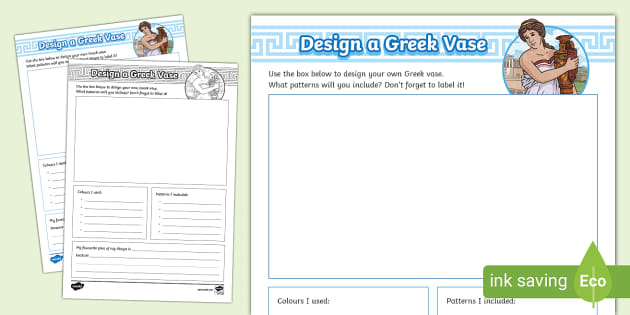 Design a Greek Vase Worksheet (teacher made) - Twinkl