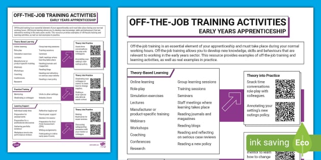 Off-the-Job Training Activities - Early Years Apprenticeship