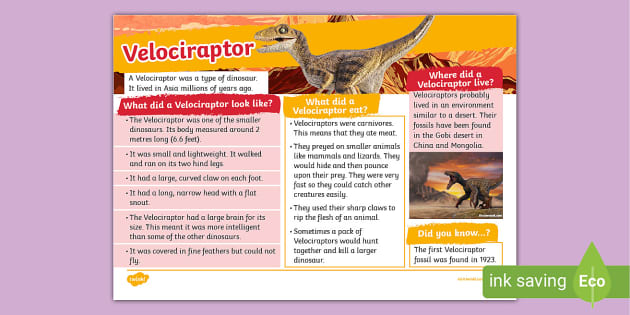 Velociraptor - Description, Habitat, Image, Diet, and Interesting Facts