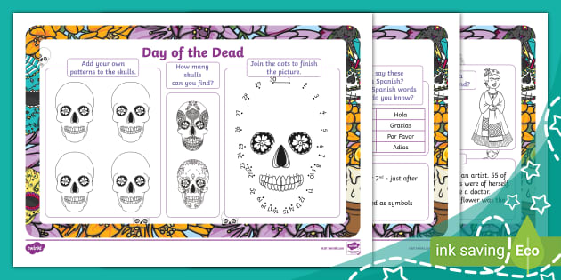 Day Of The Dead Activity Place Mat (nauczyciel Wykonał)