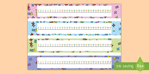 FREE! - Numbers 0-30 on Number Line (odds and evens)