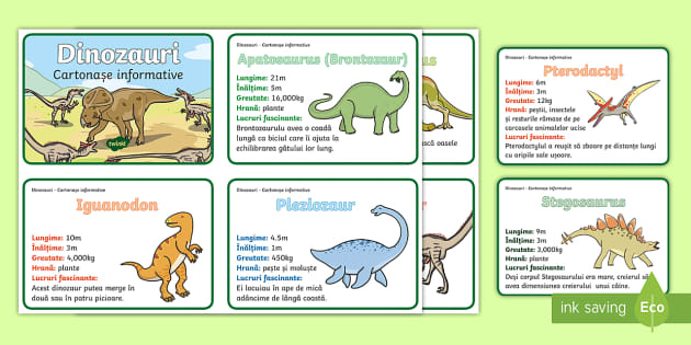 Dinozauri - Cartonașe informative