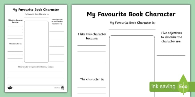 My Favourite Book Character Worksheet (teacher made)