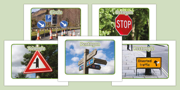 👉 2D Shapes in Road Signs Photo Pack - Twinkl