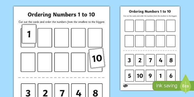 Ordering Numbers 1 To 10 Activity Teaching Resource