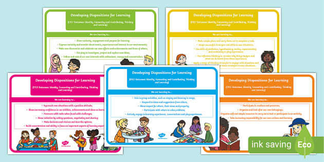 EYLF Dispositions For Learning A4 Display Poster - Twinkl