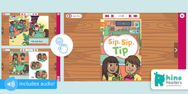 Level 2a Reading Book | Sip, Sip, Tip | Rhino Readers