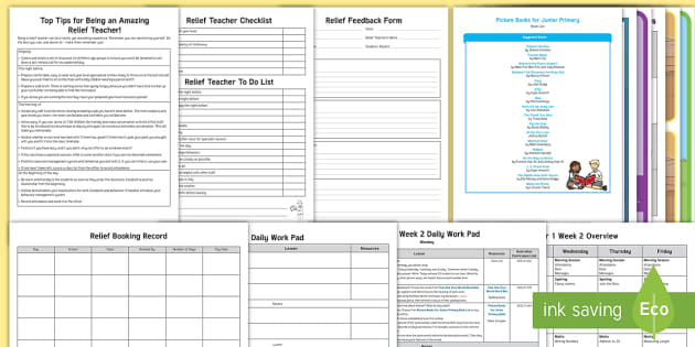 Year 1 Week 2 Relief Teacher Resource Pack (Teacher-Made)