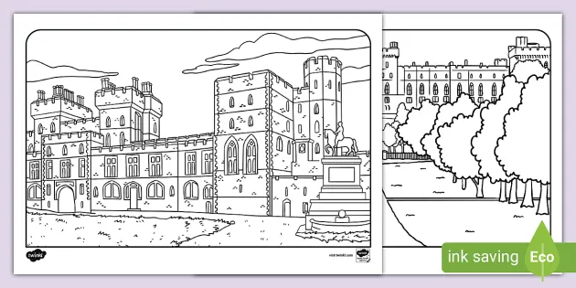 Windsor Castle Colouring Pages,The Royals (teacher made)