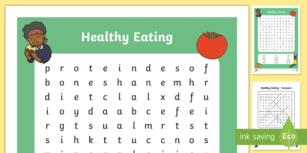 food word search healthy eating teacher made