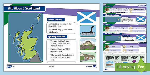 All About Scotland Differentiated Fact File - Twinkl