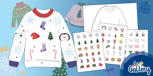 Design Your Own Christmas Jumper Activity Twinkl Stickers