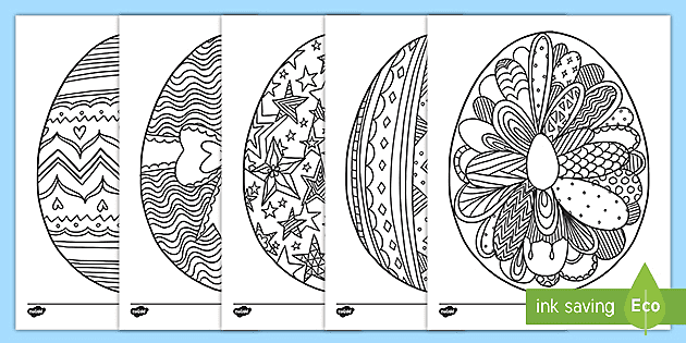 Easter Egg Mindfulness Coloring Sheets (Teacher-Made)