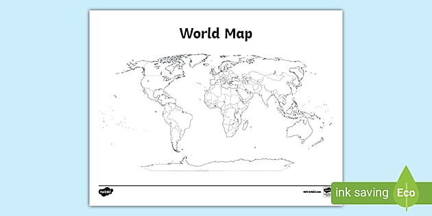printable labeled world map
