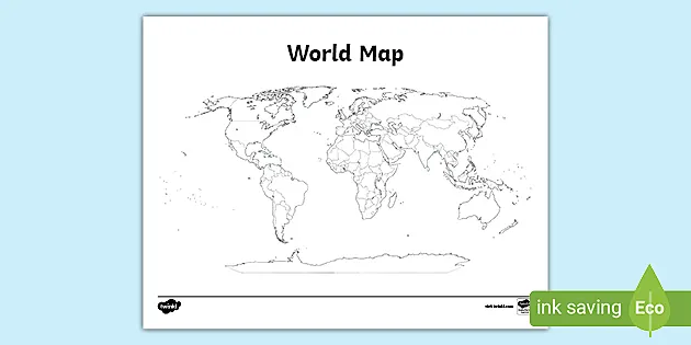 world map outline with countries and states