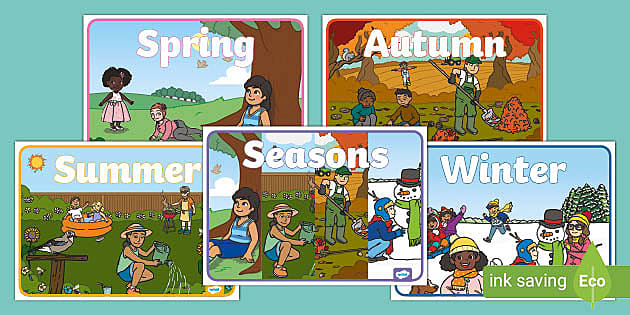 FREE Four Seasons Display Signs teacher made Twinkl