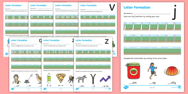 * NEW * Sky Grass Ground Letter Formation Phase 3 Worksheets