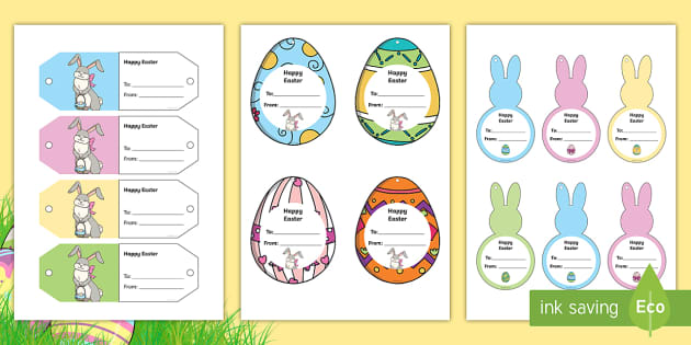 Easter Bunny Gift Tag Printable Set - Primary Resources