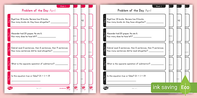 Check Out These 50 First-Grade Math Word Problems of the Day