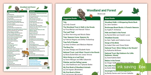 Woodland and Forest Book List Twinkl teacher made