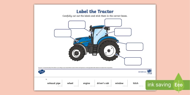 Label The Tractor Activity Sheet Tractors Teacher Made   T Tp 1669755991 Label The Tractor Activity Sheet Ver 1 