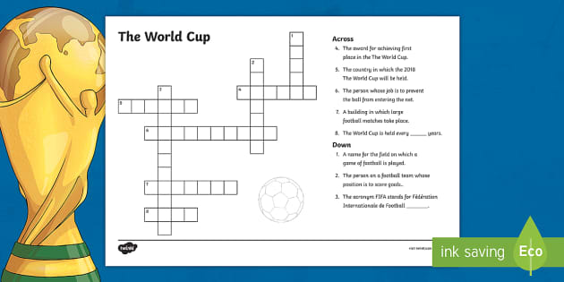 KS2 The World Cup Crossword (teacher made)
