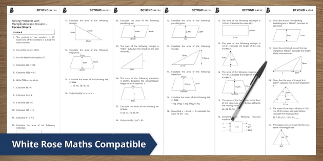 👉 Solving Multiplication and Division Problems - Review Sheets