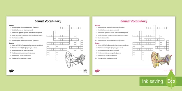 Sound Crossword (teacher made) Twinkl