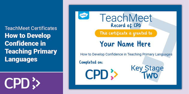 Free! - Teachmeet Certificate - How To Develop Confidence In Teaching 