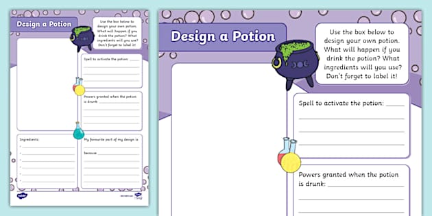 Design a Potion Worksheet (teacher made) - Twinkl