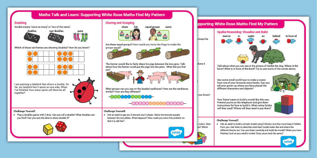 👉 EYFS Maths Talk And Learn: White Rose Maths Find My Pattern