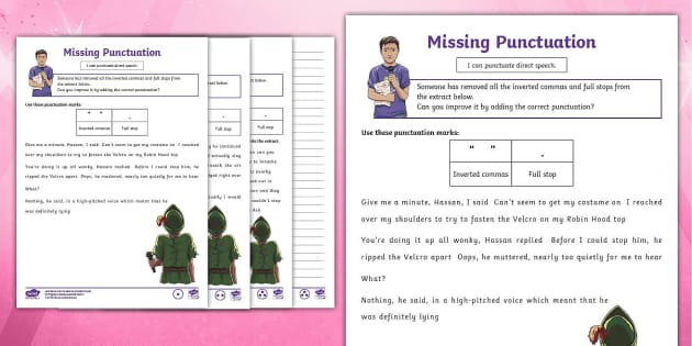 year 4 speech punctuation worksheets