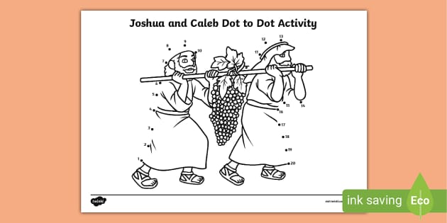 FREE! - Dot-to-Dot Joshua and Caleb Activity Sheet | Twinkl