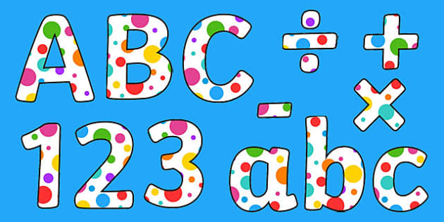 FREE! - Multicoloured Polka Dot Display Alphabet - Twinkl