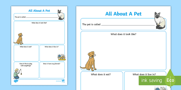 My Pet Worksheet - PDF - ESL Teaching Resource - Animals