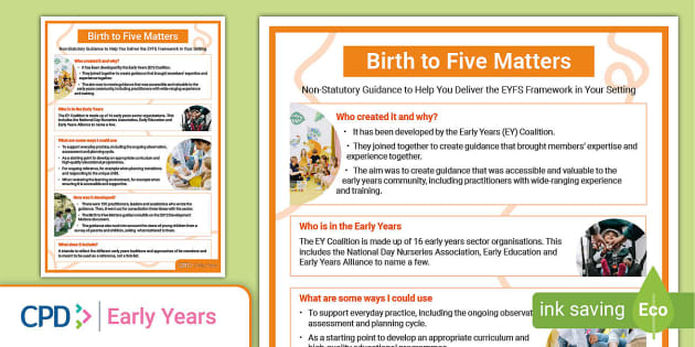 FREE! - Birth To 5 Matters 2021 Printable Poster - Twinkl