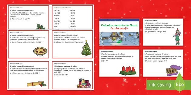 Atividades de matemática 2º ano com tema Natalino