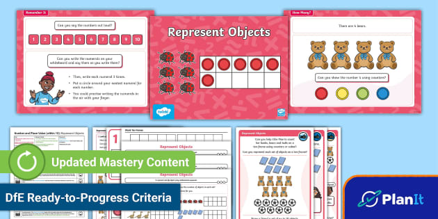 👉 Y1 Represent Objects PlanIt Maths Lesson 4 - Twinkl