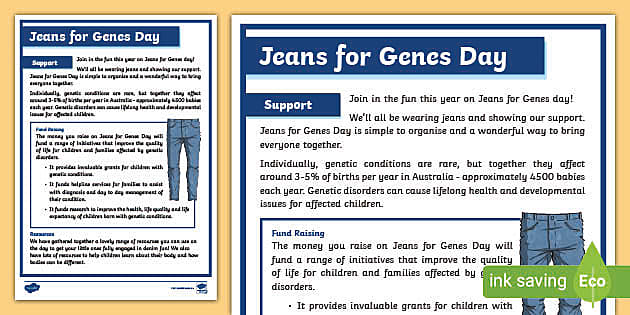 Genes for Jeans Day information Sheet (teacher made)