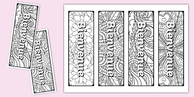 Marque Page Pokemon A Colorier Marque-page à colorier : Bienvenue (teacher made) - Twinkl
