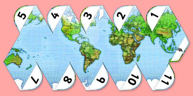 Educational World Map Resource for All Ages. Large, blank, foldable