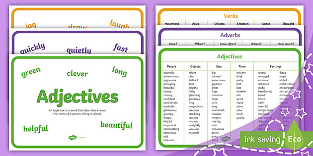 Interesting Adjective Synonym Cards, Parents